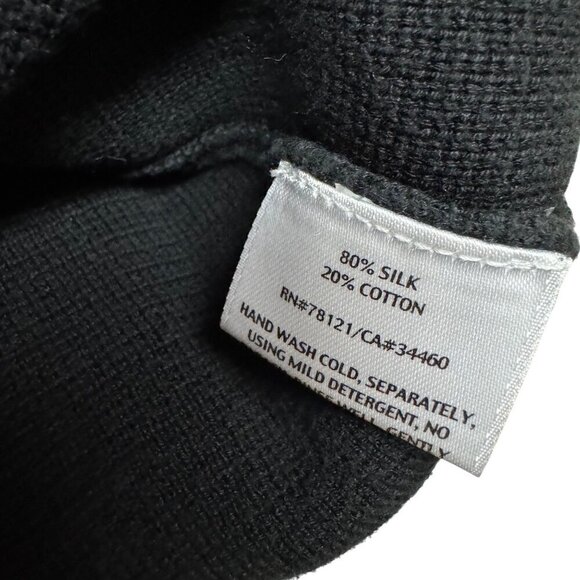 Eileen Fisher Petite Black Silk/Cotton Open Cardigan Sweater Womens Size PP - Picture 3 of 4